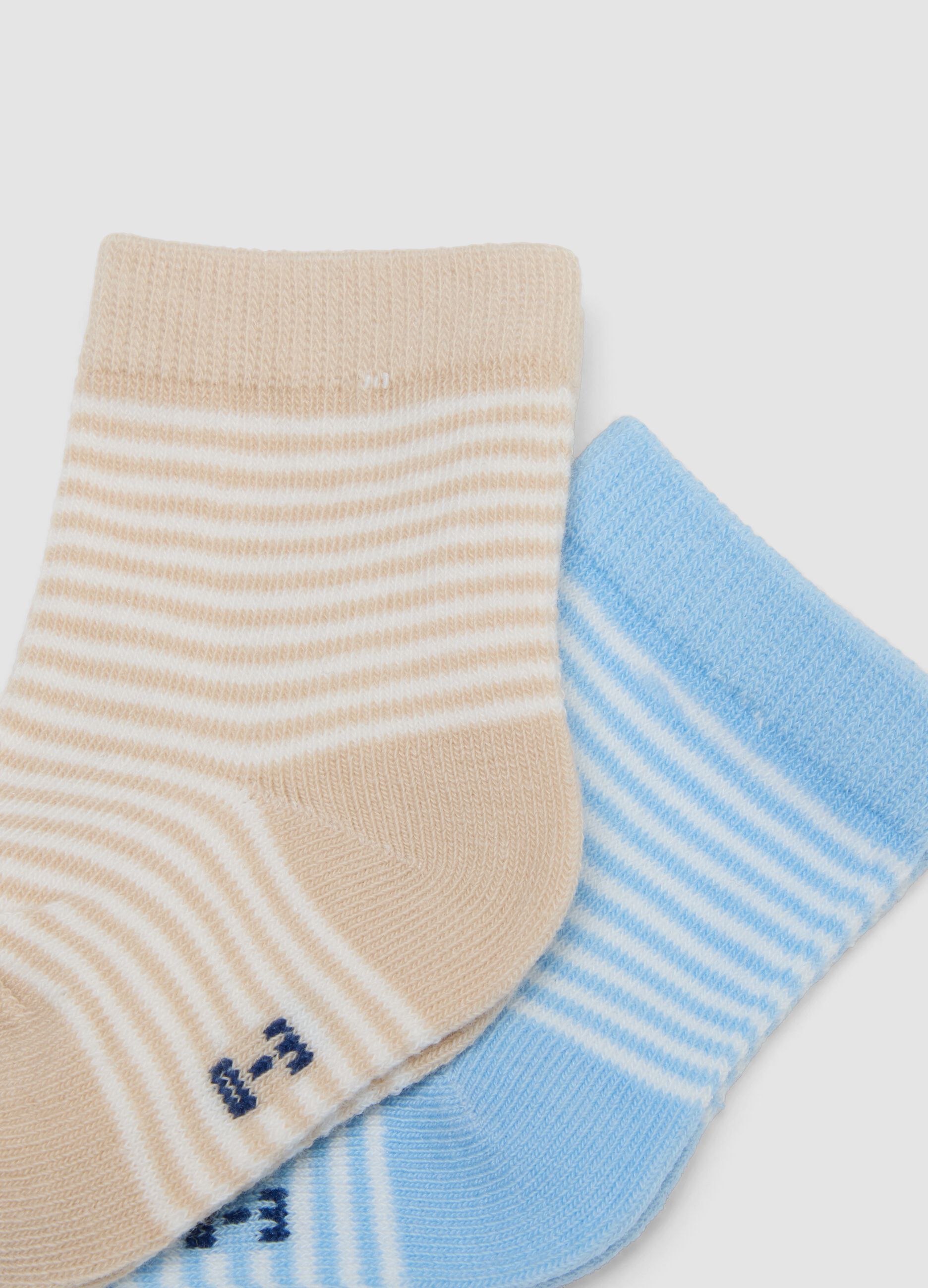 Five-pack of multicolour short socks in stretch organic cotton