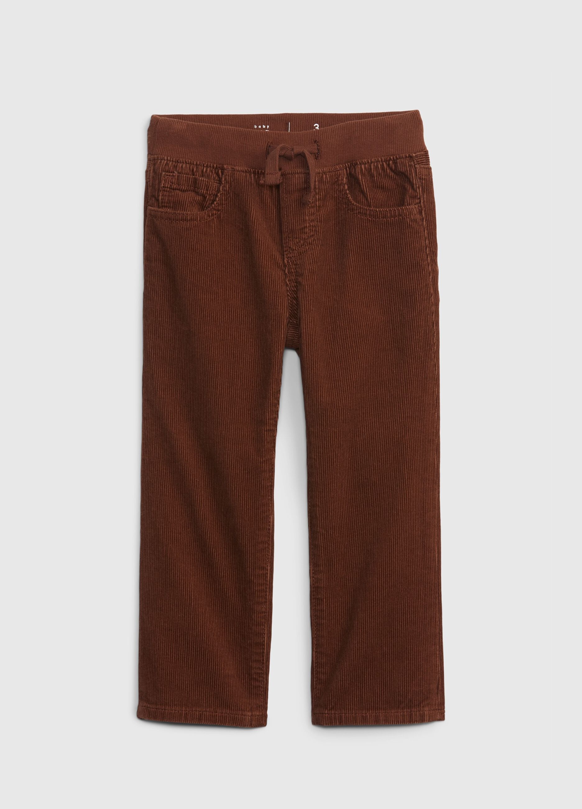 Corduroy pull-on trousers