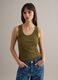 Green stretch cotton regular fit tank top_2