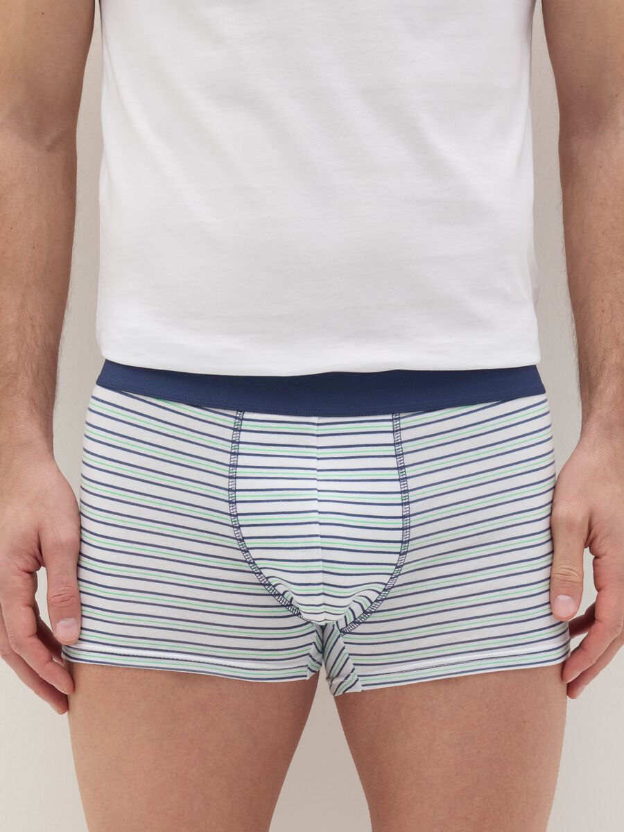 Midi boxer shorts in stretch cotton with pattern._1