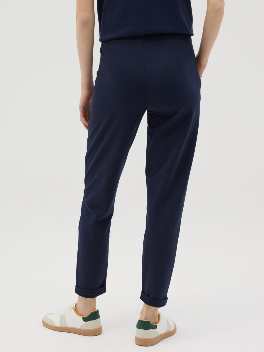 Black French terry joggers with drawstring_2