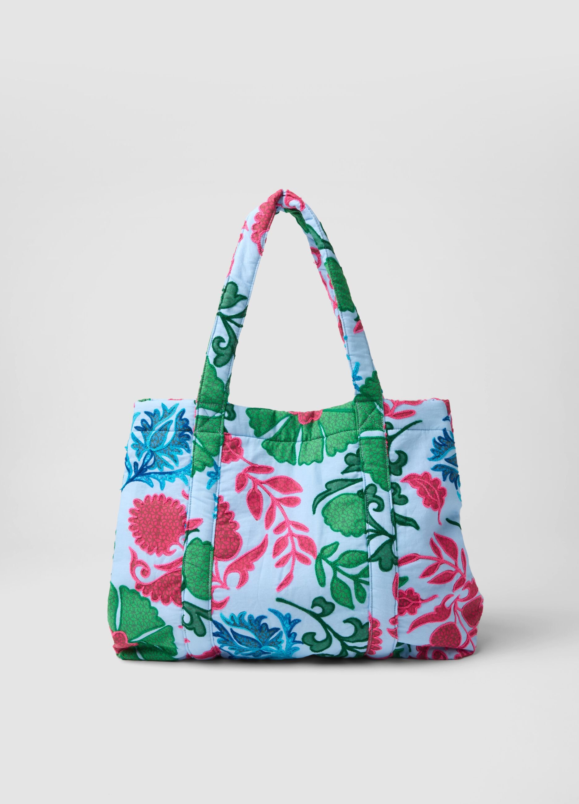Multicolour pure cotton beach bag
