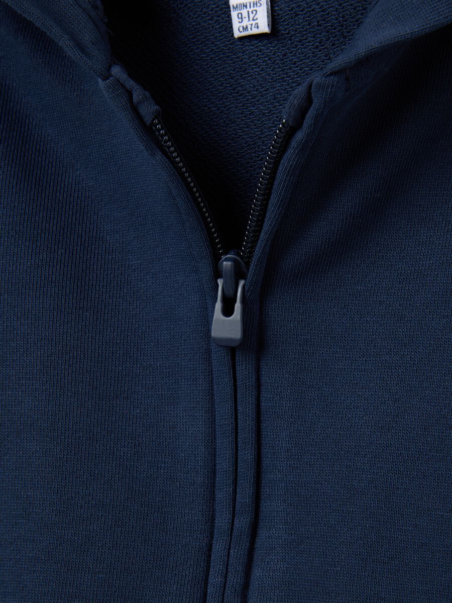 Felpa da neonato in puro cotone blu regular fit_2