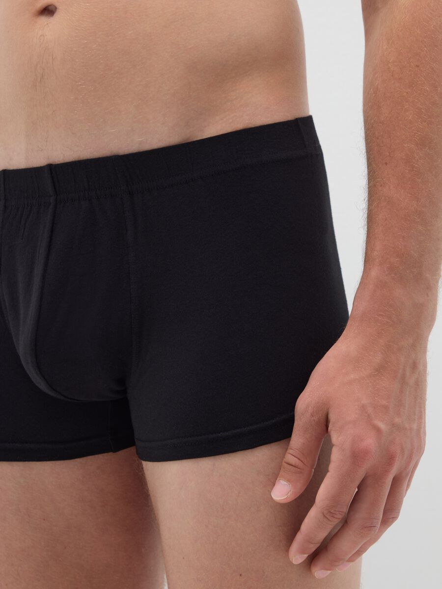 Tripack di boxer in cotone elasticizzato nero_2