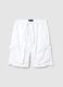 100% Linen Cargo Shorts White_5