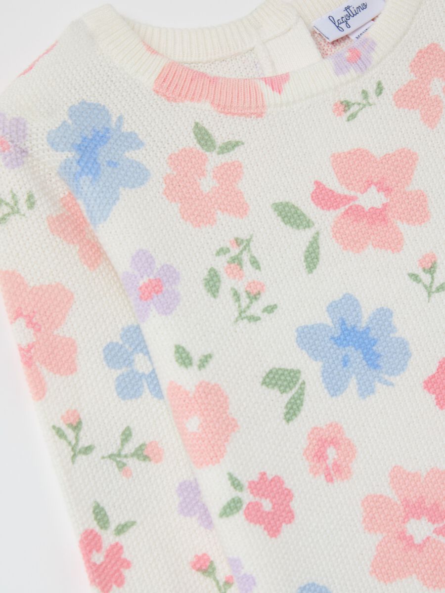 Cotton pullover with flowers design_2