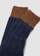 Navy Blue Short Socks in Stretch Wool and Silk_1