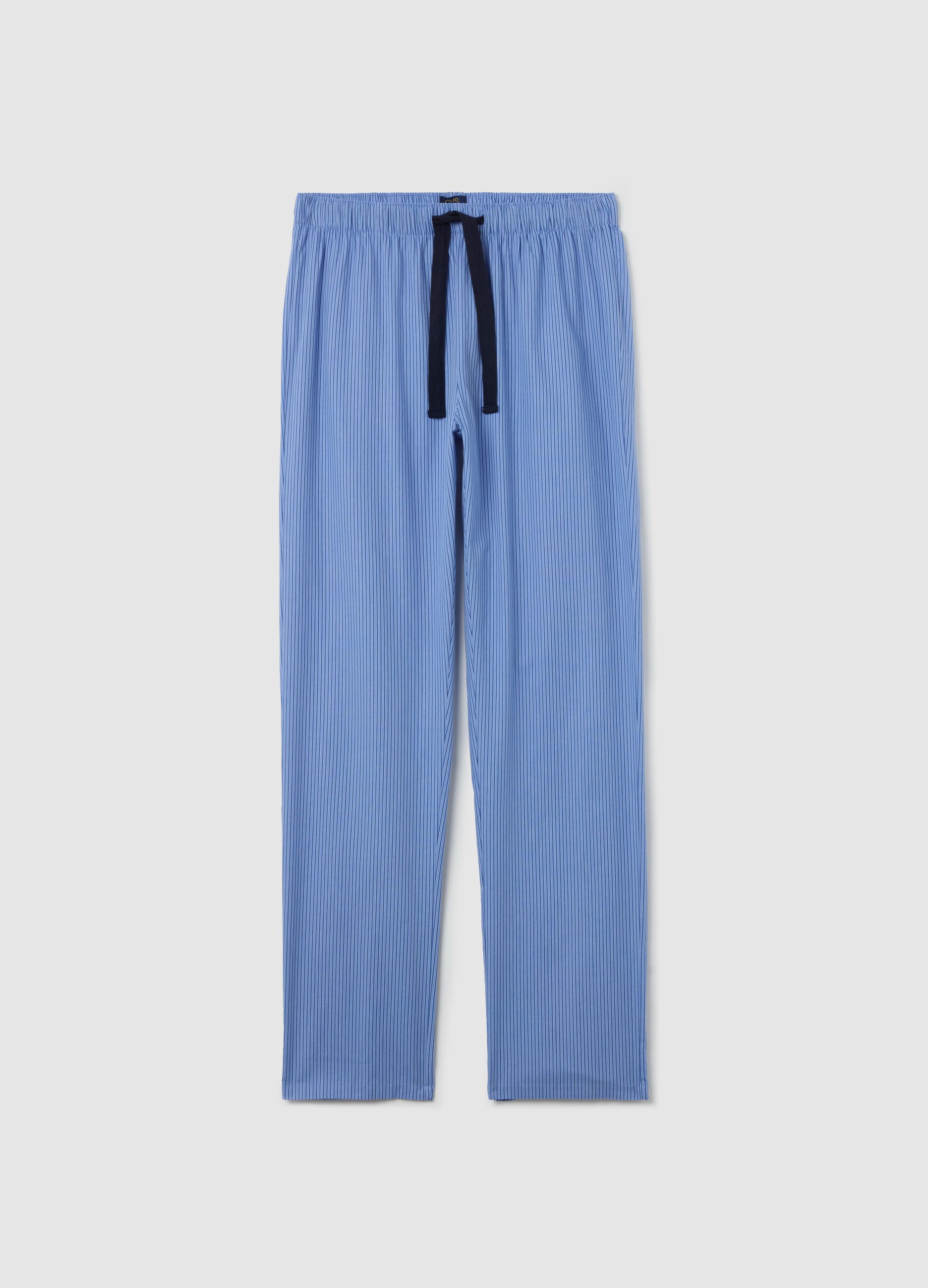 Pyjama trousers with print in cotton