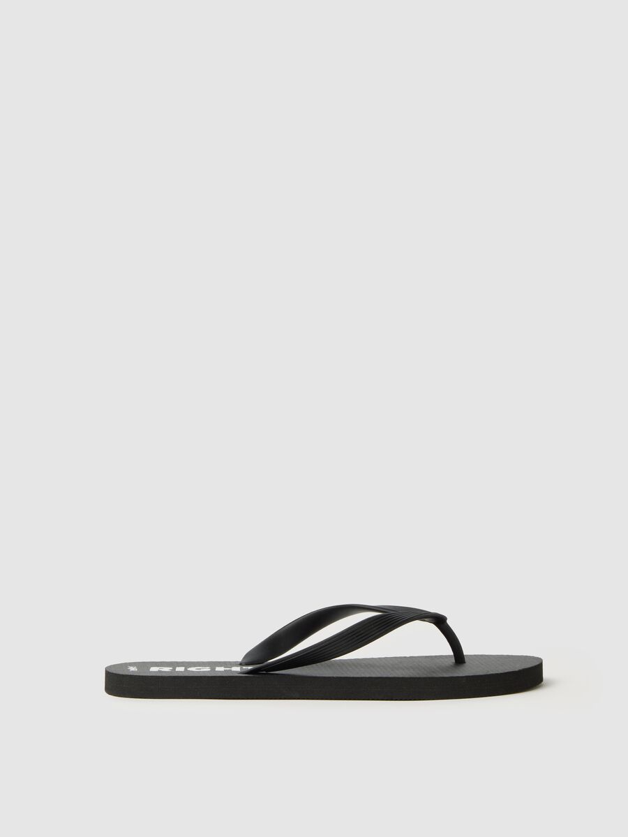 Men's black flip-flops with logo_0
