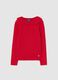 Maglione con colletto rosso da bambina regular fit_0