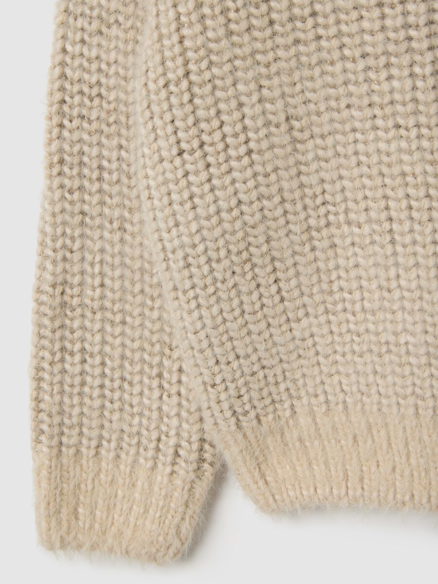 Maglione da bambina beige regular fit_3