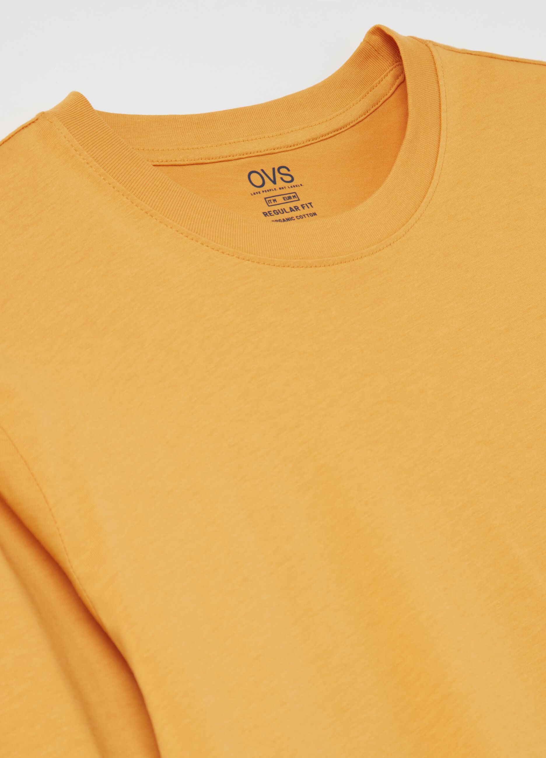 T-shirt girocollo a maniche lunghe in cotone