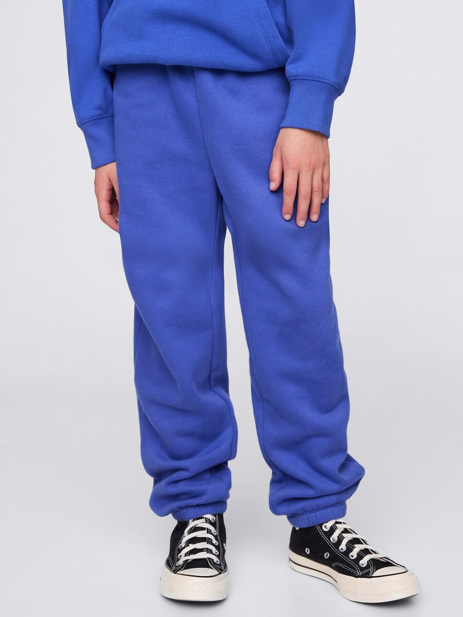 Blue joggers with elasticated edging_1