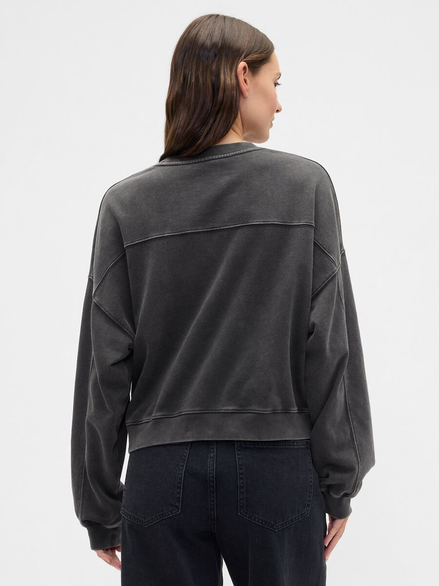 Grey sweatshirt with embroidered logo_1