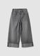Jeans denim grigi in puro cotone straight fit per bambina_0