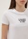 T-shirt in puro cotone bianca da ragazza regular fit con frase_2