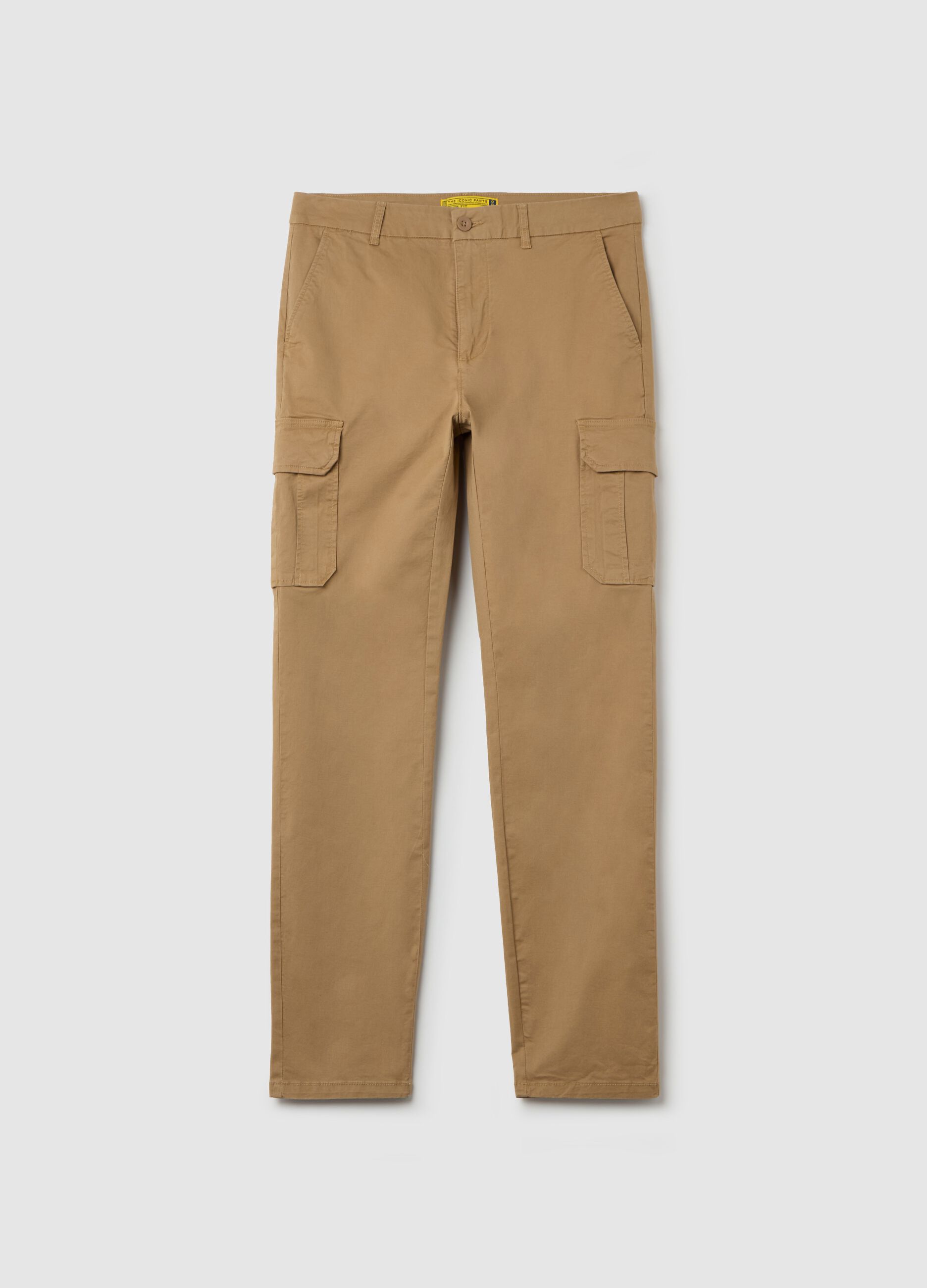 Pantalone cargo slim fit in cotone stretch