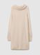 Beige Maternity Dress with High Neck_4