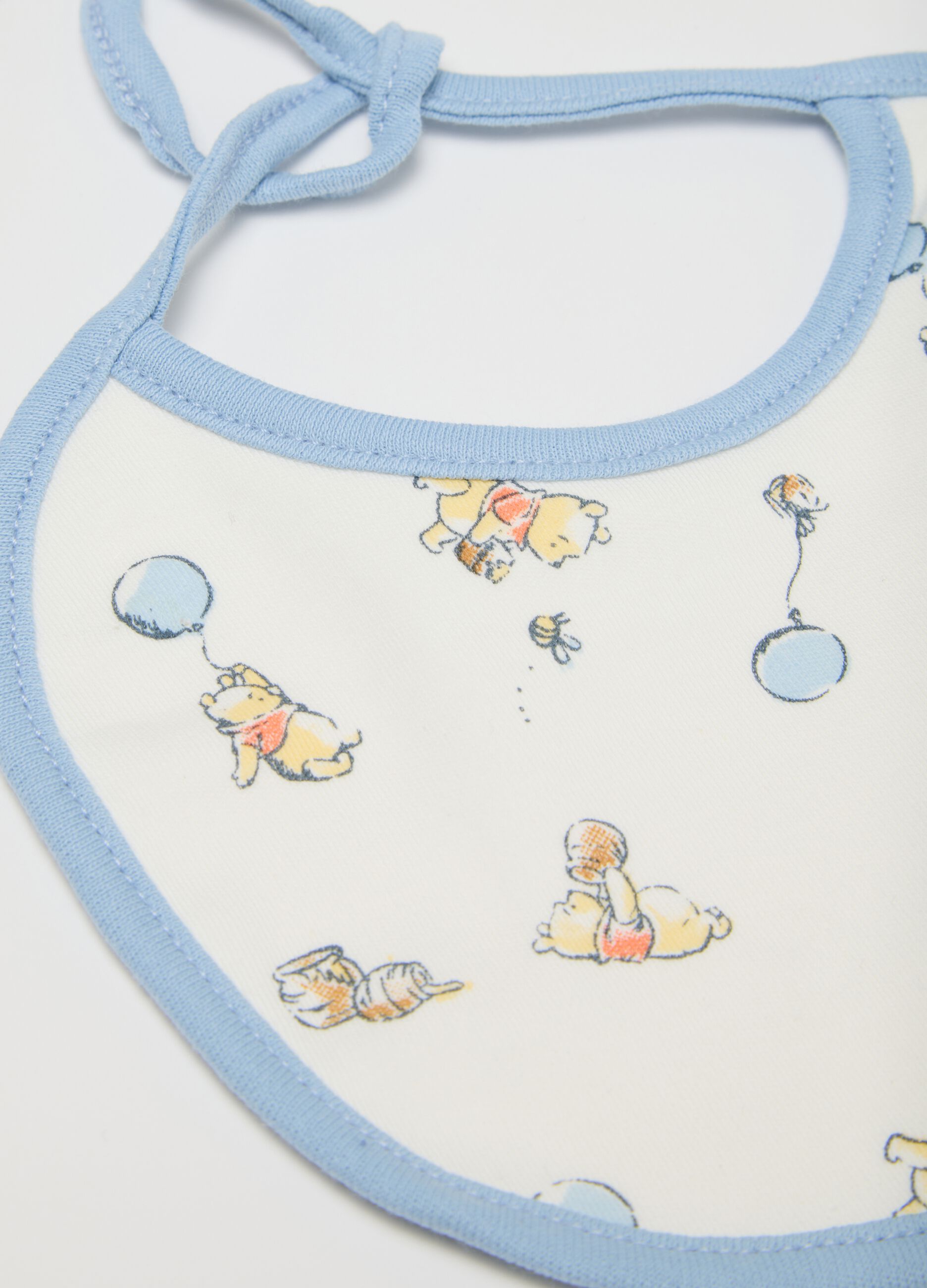 Set of twin-pack baby bibs in pure multicolour cotton