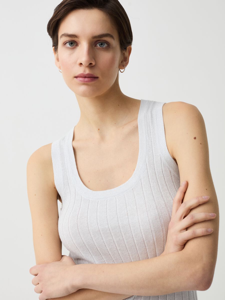 Flat ribbed tank top with lurex_1