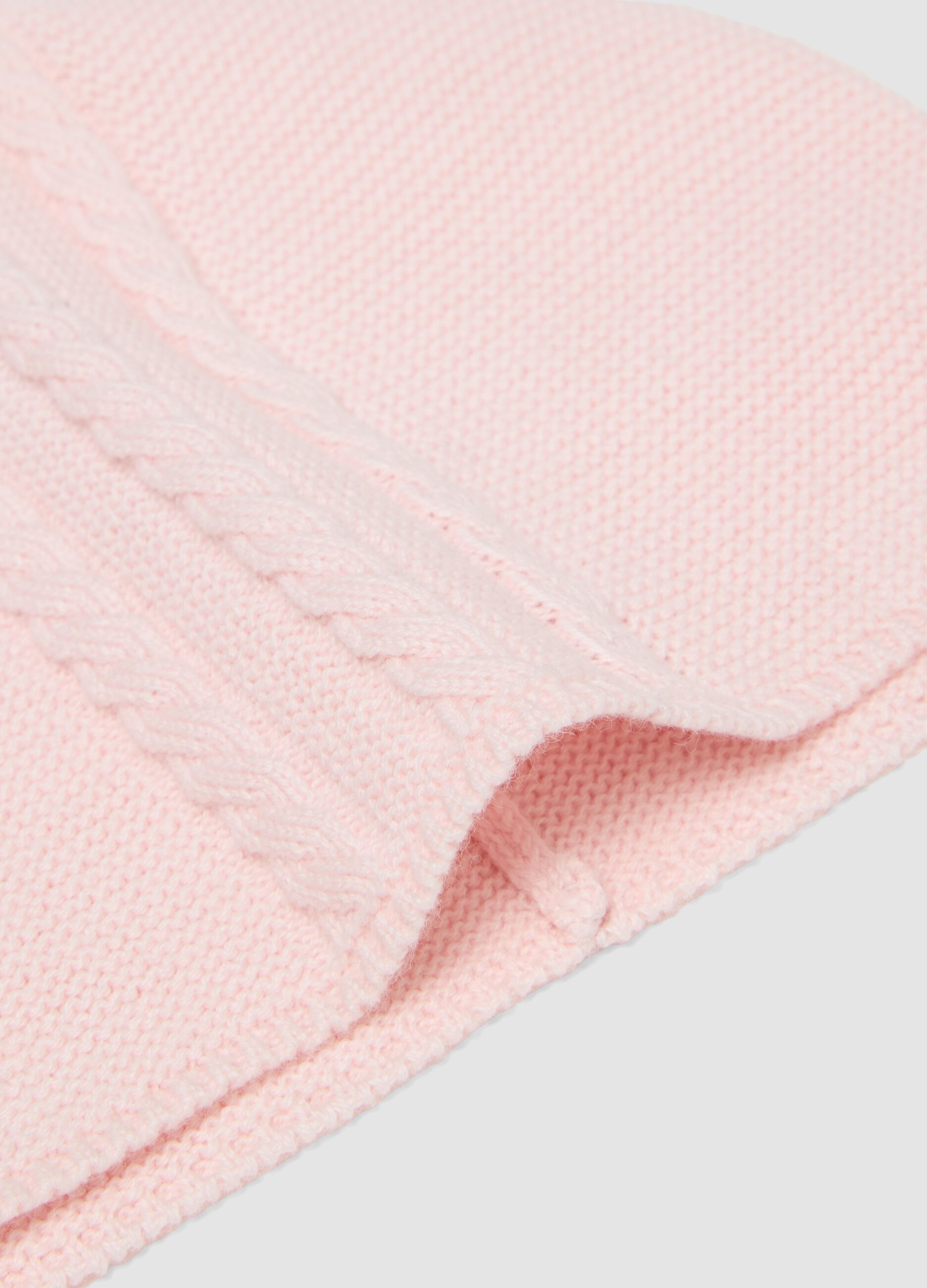 Pink pure organic cotton knitted hat for baby girl