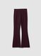 Leggings rossi flare fit in punto Milano di viscosa elasticizzata_4