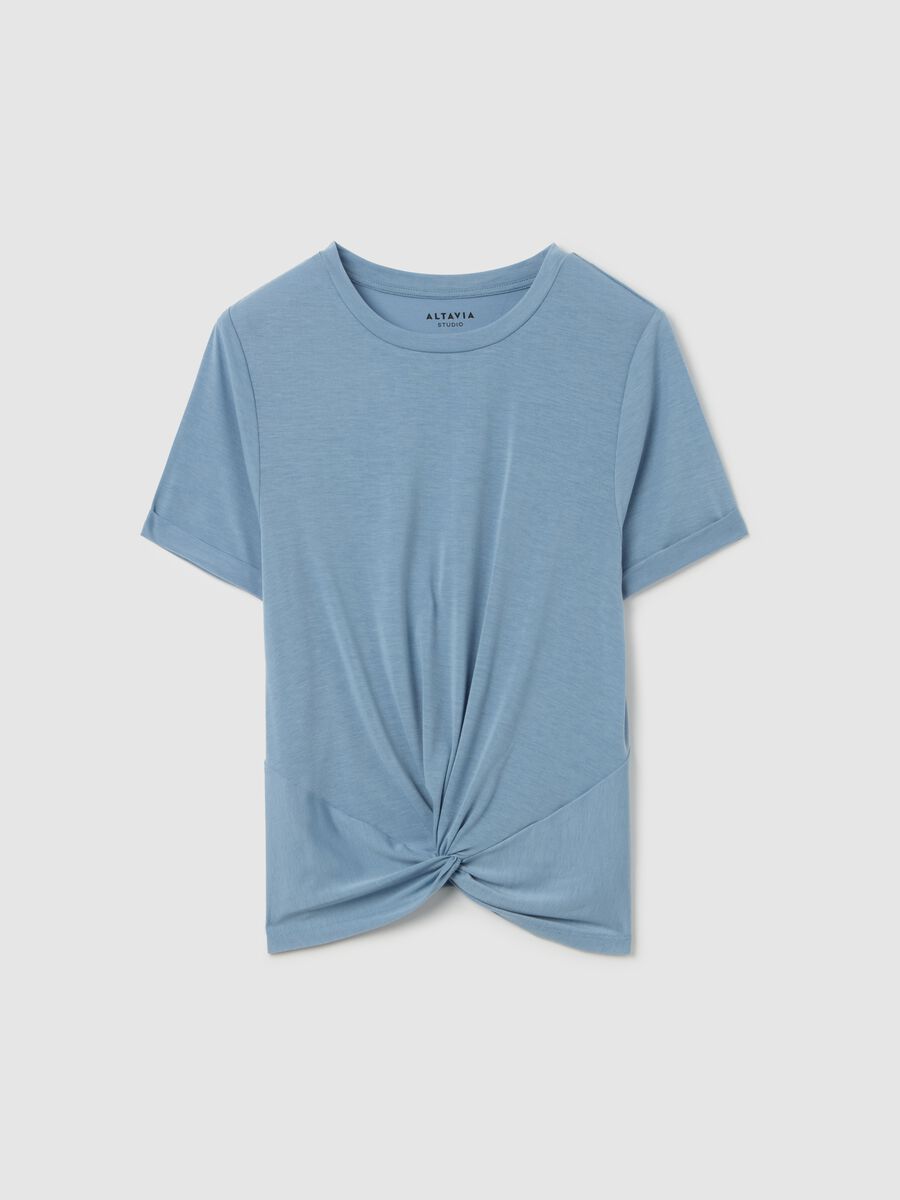 ALTAVIA STUDIO technical fabric T-shirt with knot_4