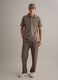 Brown short-sleeve polo in pure cotton, regular fit_1