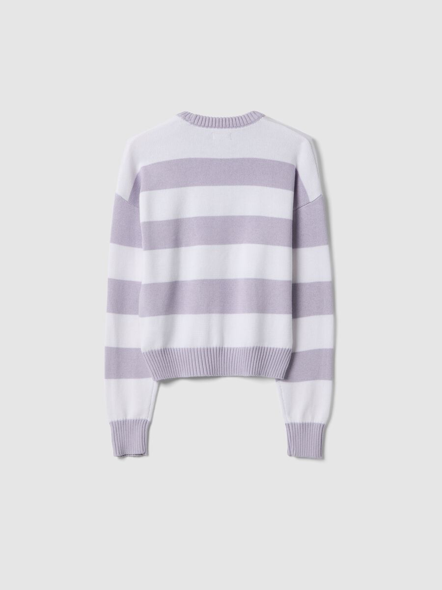 Maglione in misto cotone a righe multicolor da ragazza regular fit_4