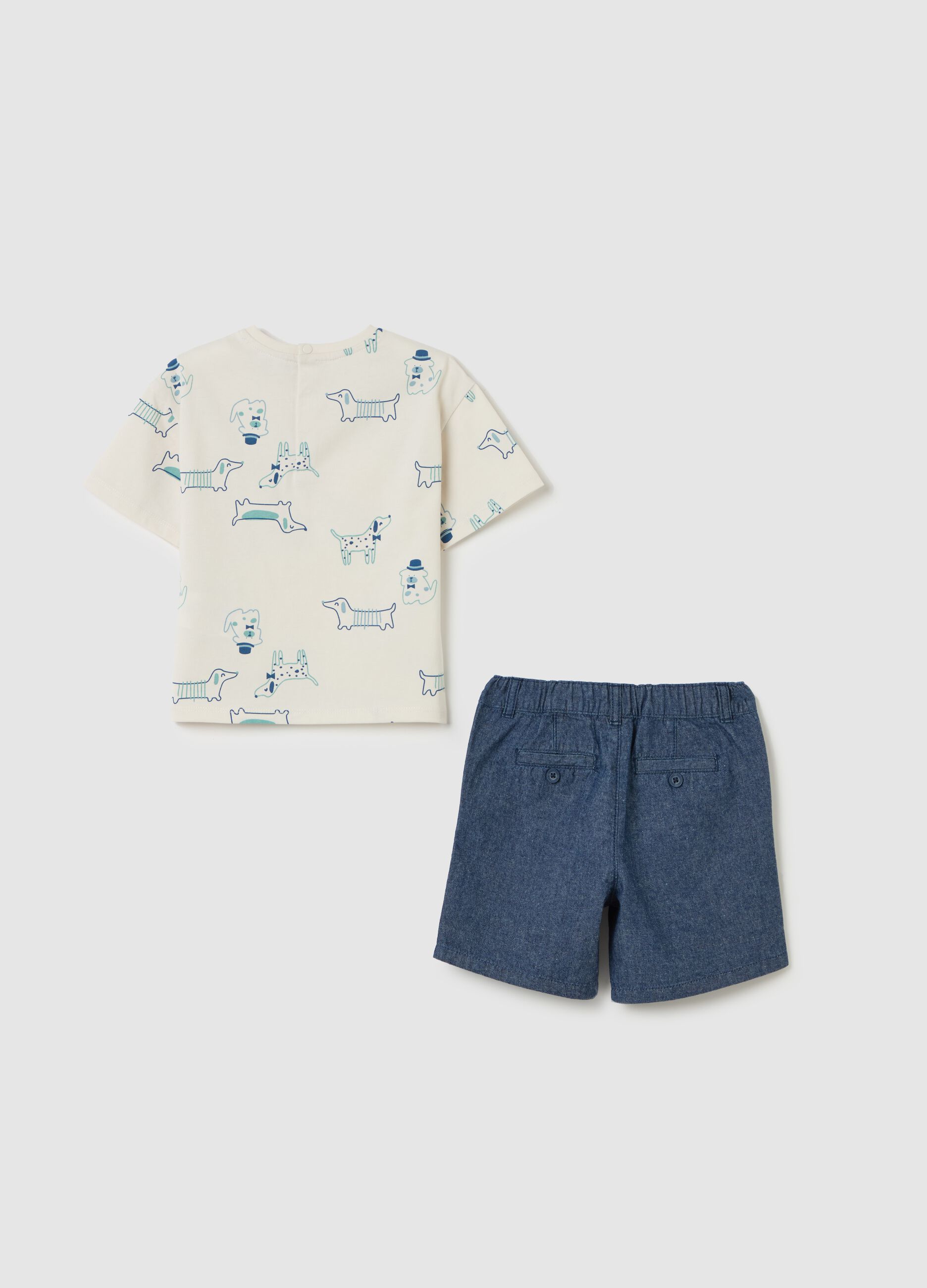 T-shirt with print and Bermuda shorts set