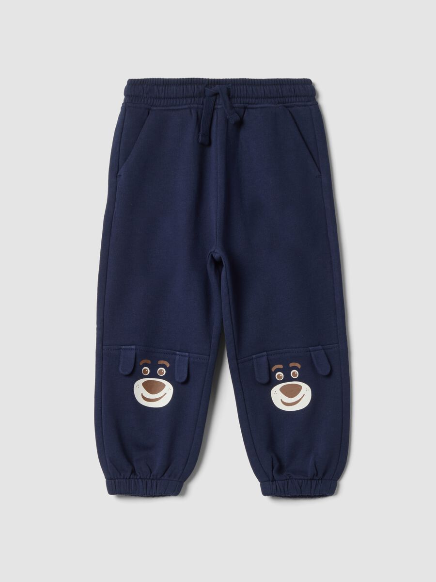 Pantaloni jogger blu in misto cotone e viscosa_0