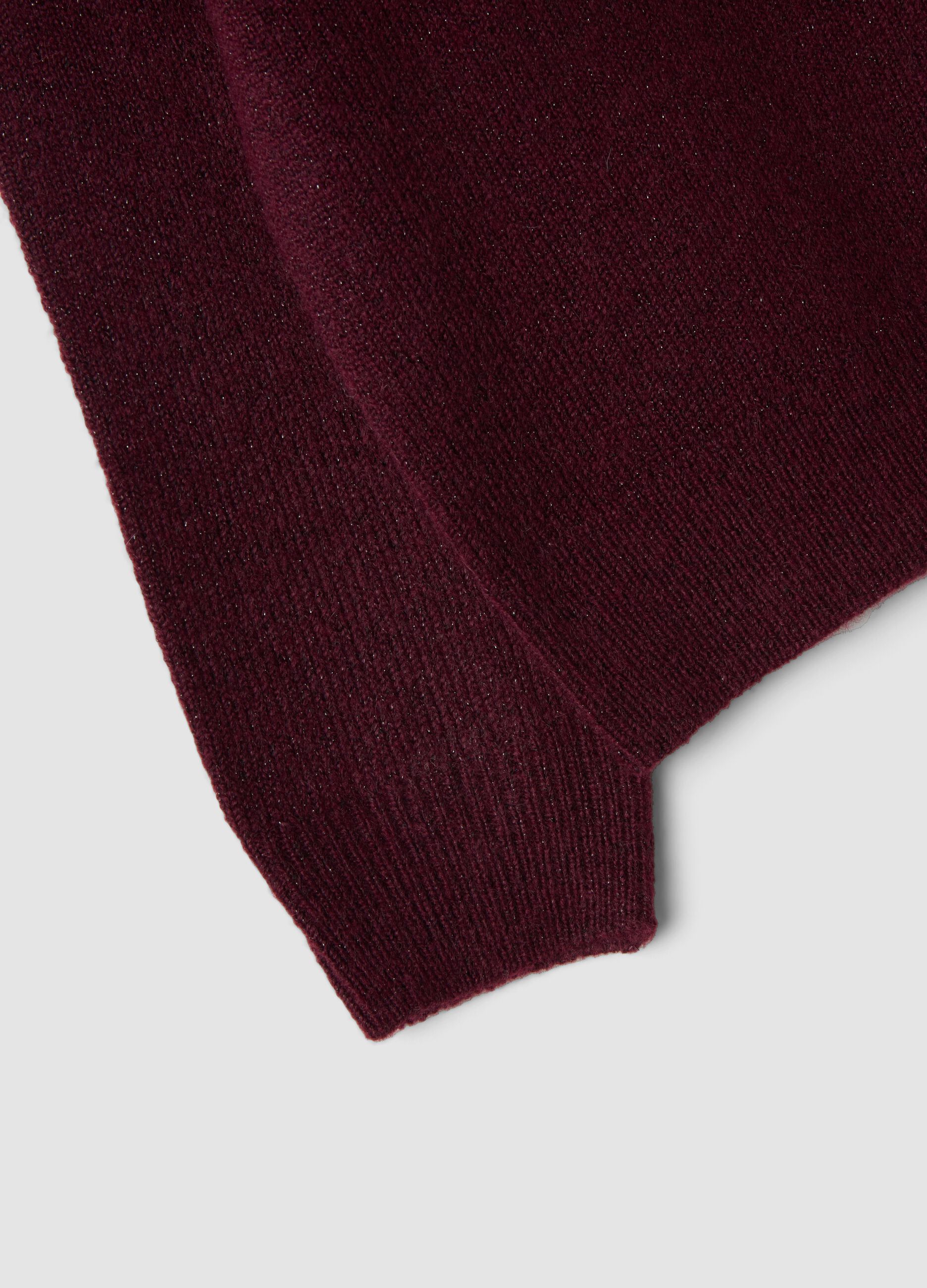 Purple stretch crew-neck jumper