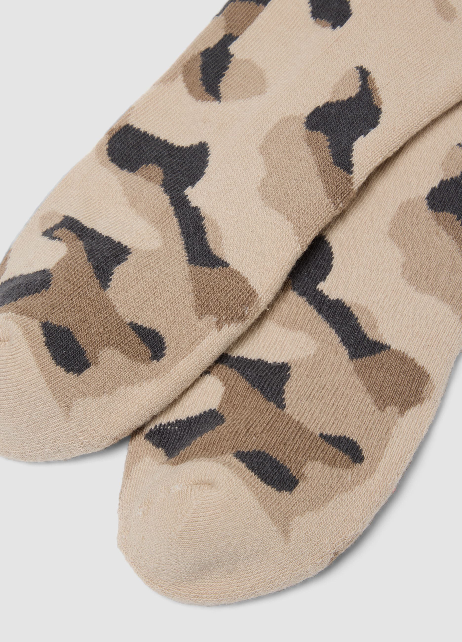 Grey camo stretch-cotton sports socks