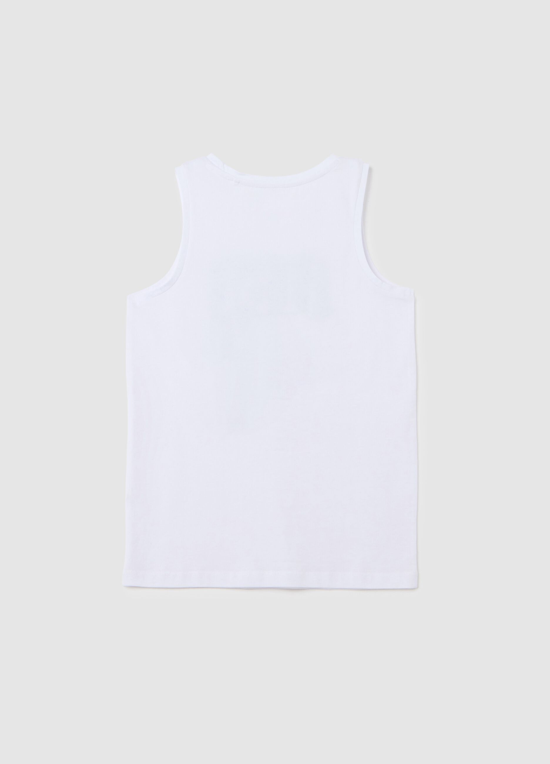 White Vest with Rise Above Prints