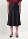 Black satin midi skirt in stretch fabric_1
