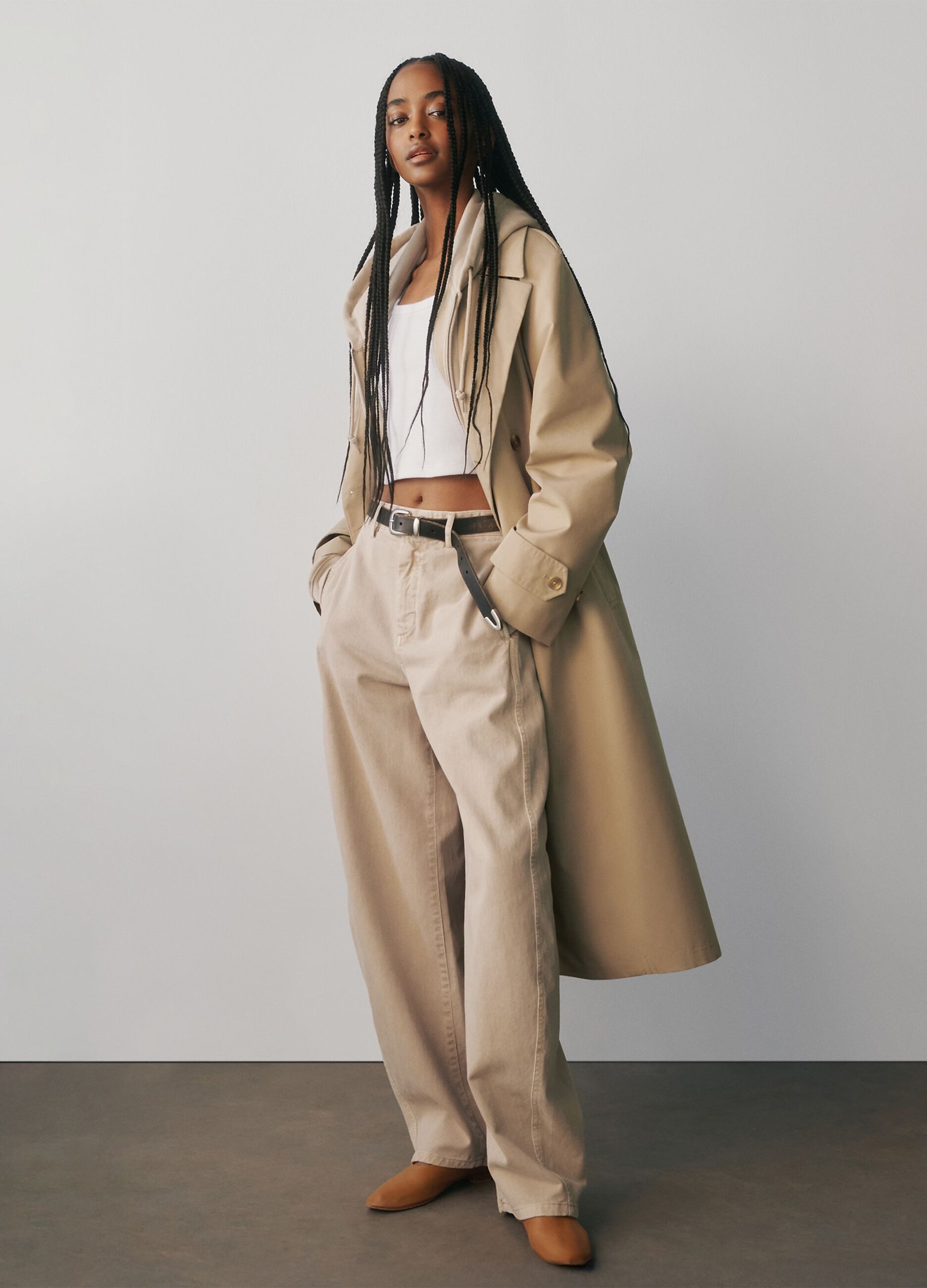 Pantaloni beige in cotone