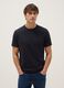 Black slim fit stretch cotton T-shirt_0