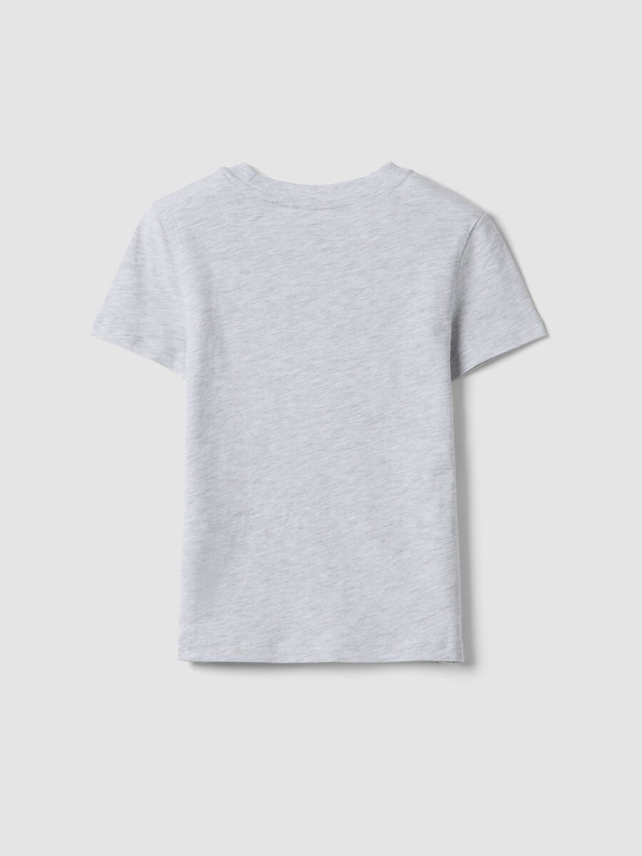 Girls&rsquo; grey organic cotton short-sleeve T-shirt, regular fit_1