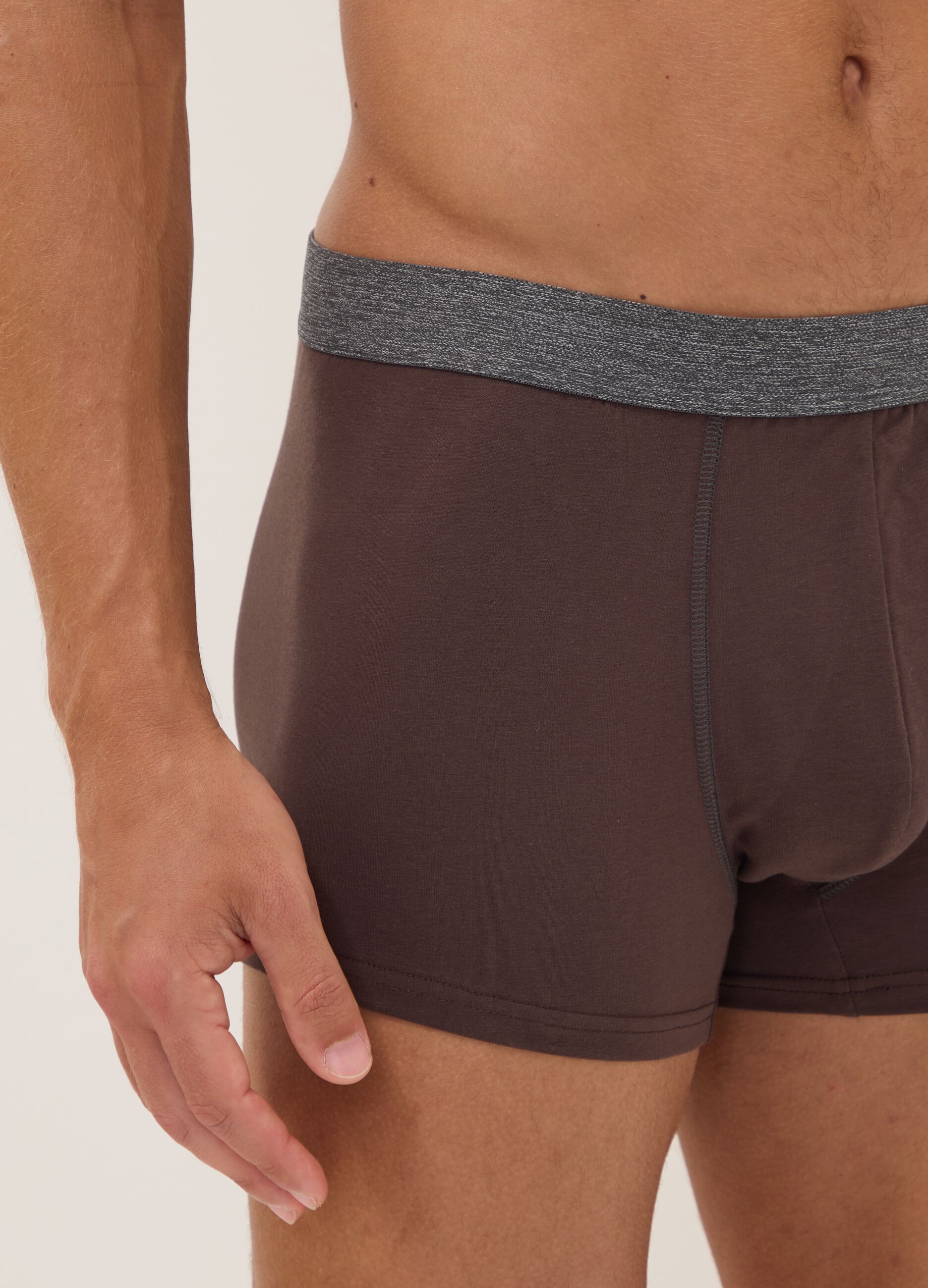 Pack of five multicolour stretch organic cotton boxer shorts