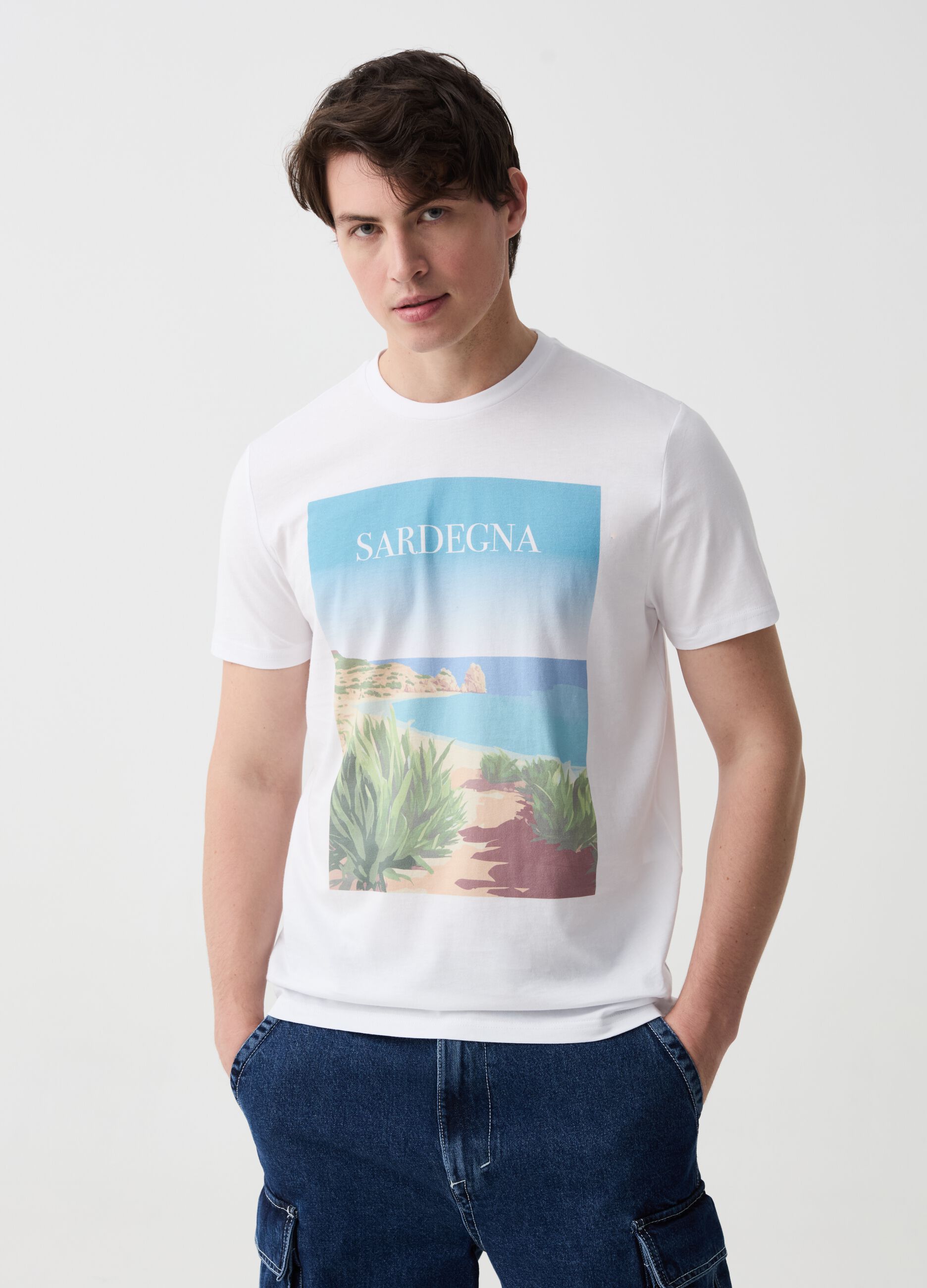 Ovs T-shirt in cotone con stampa Sardegna