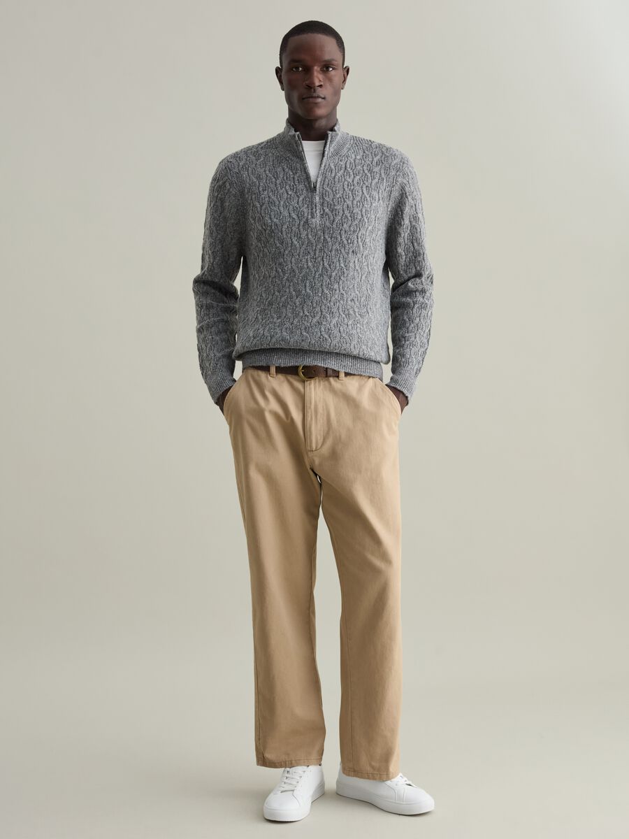 Pullover half-zip a trecce_1