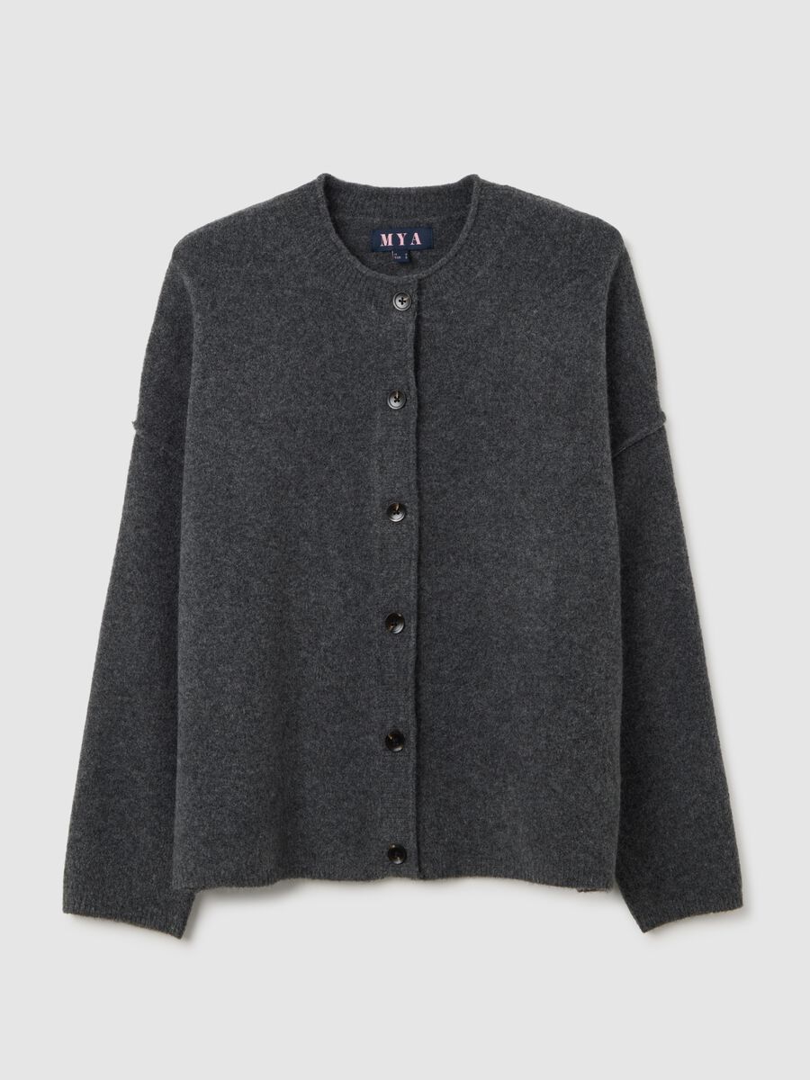 Cardigan grigio con bottoni_0