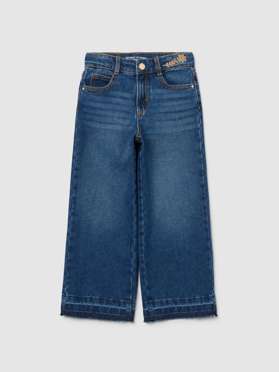 Jeans denim per bambina a gamba dritta_0