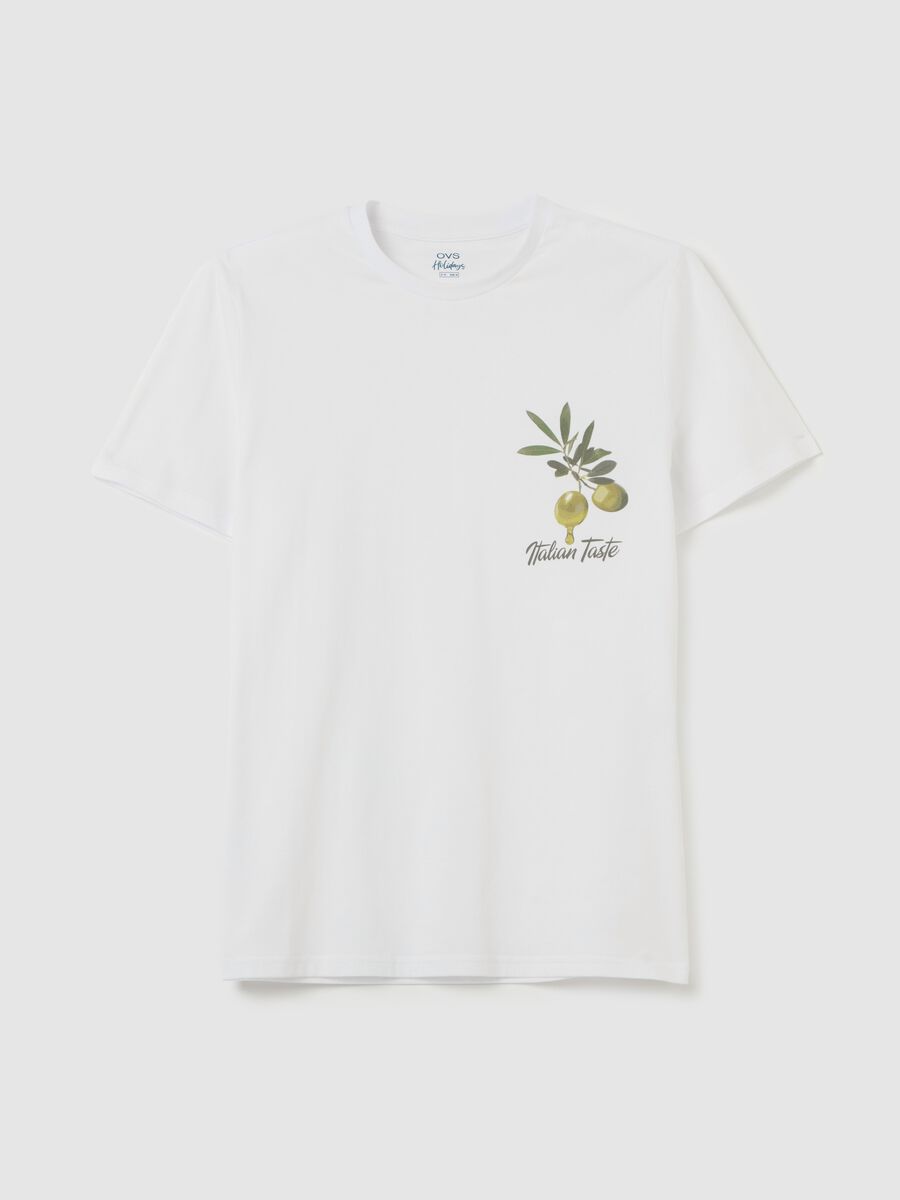 Cotton T-shirt with "Italian Taste" print_4