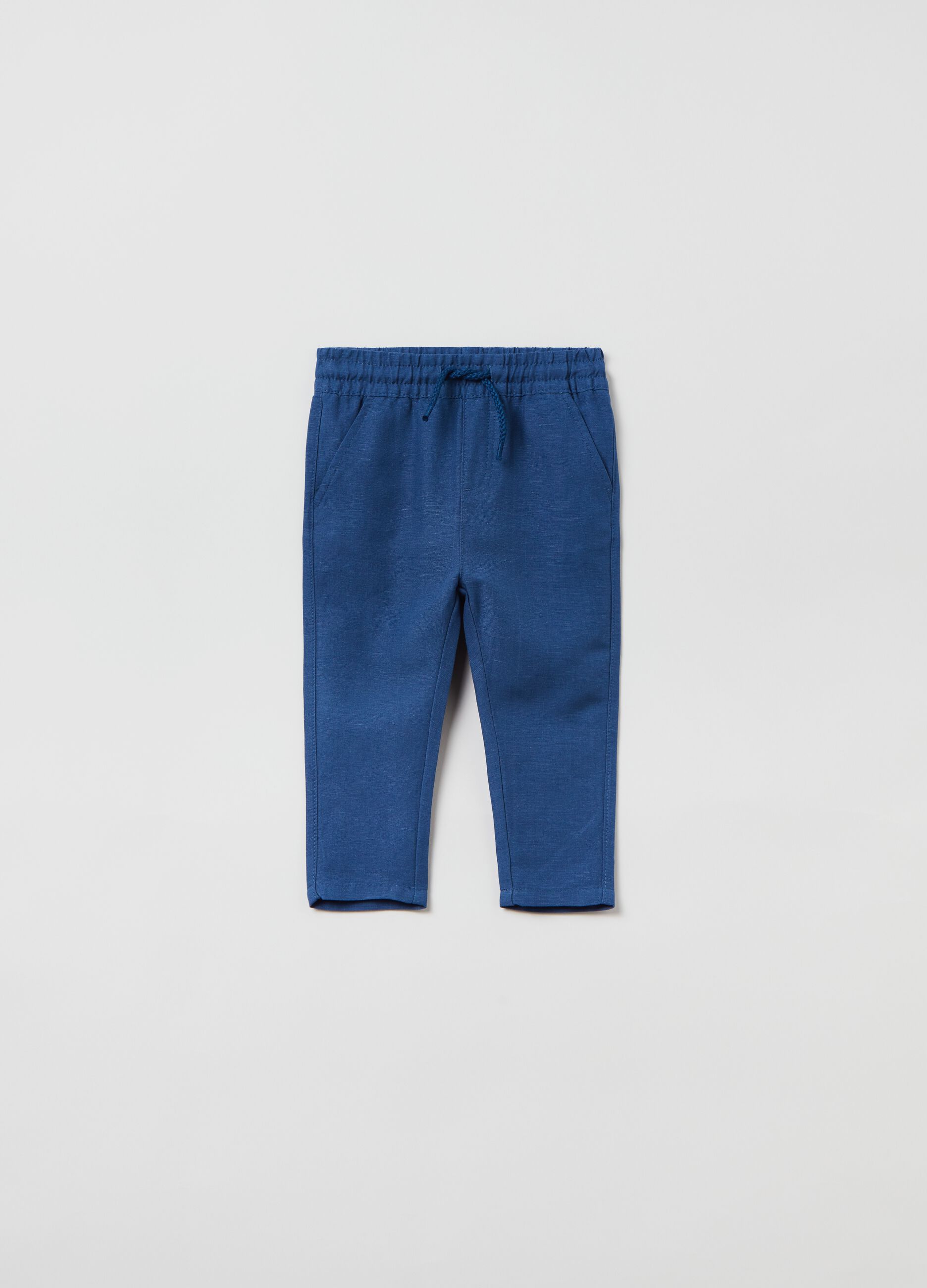 Linen and viscose jogger trousers