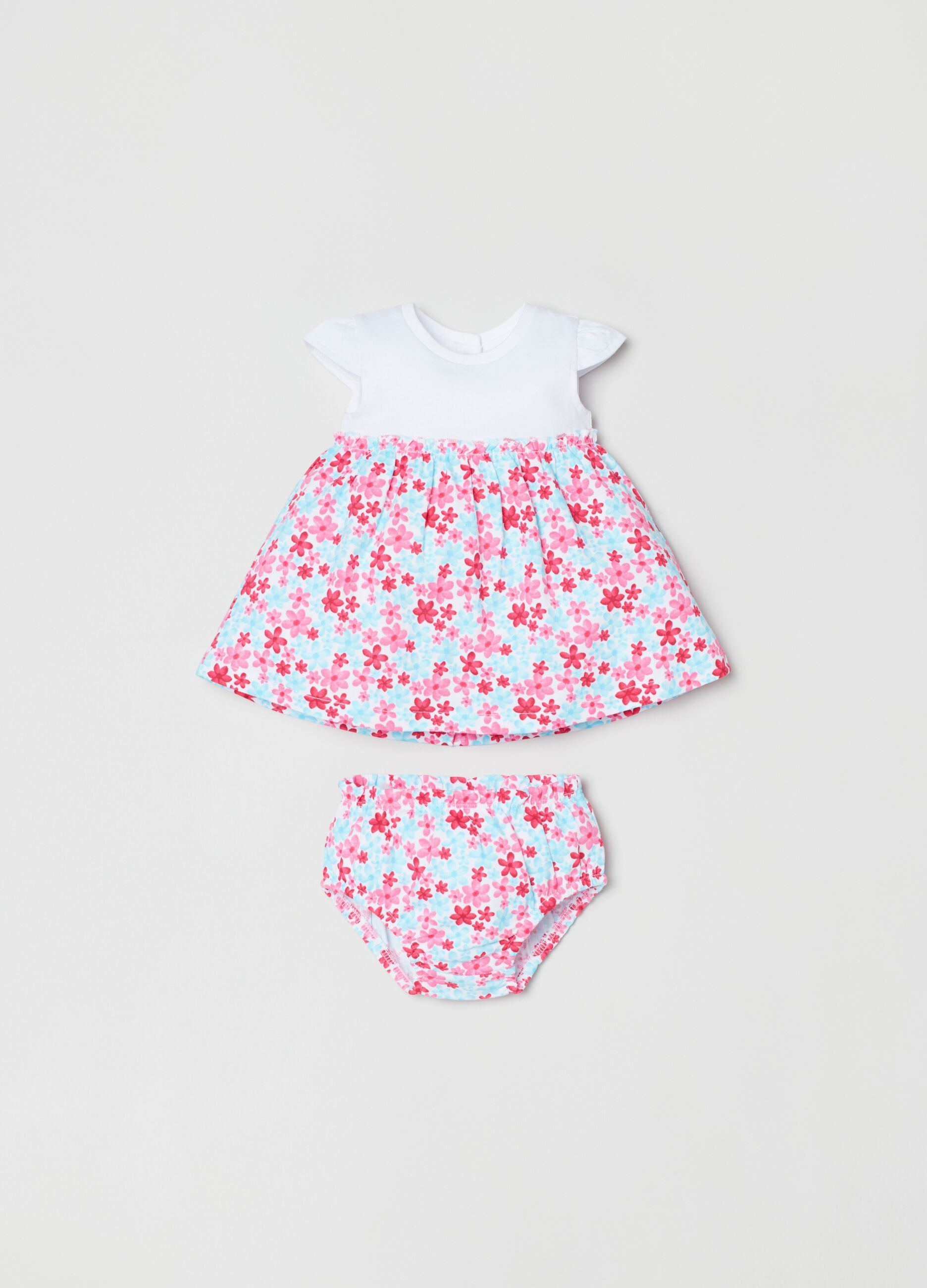 Dress and culottes set with small flowers print