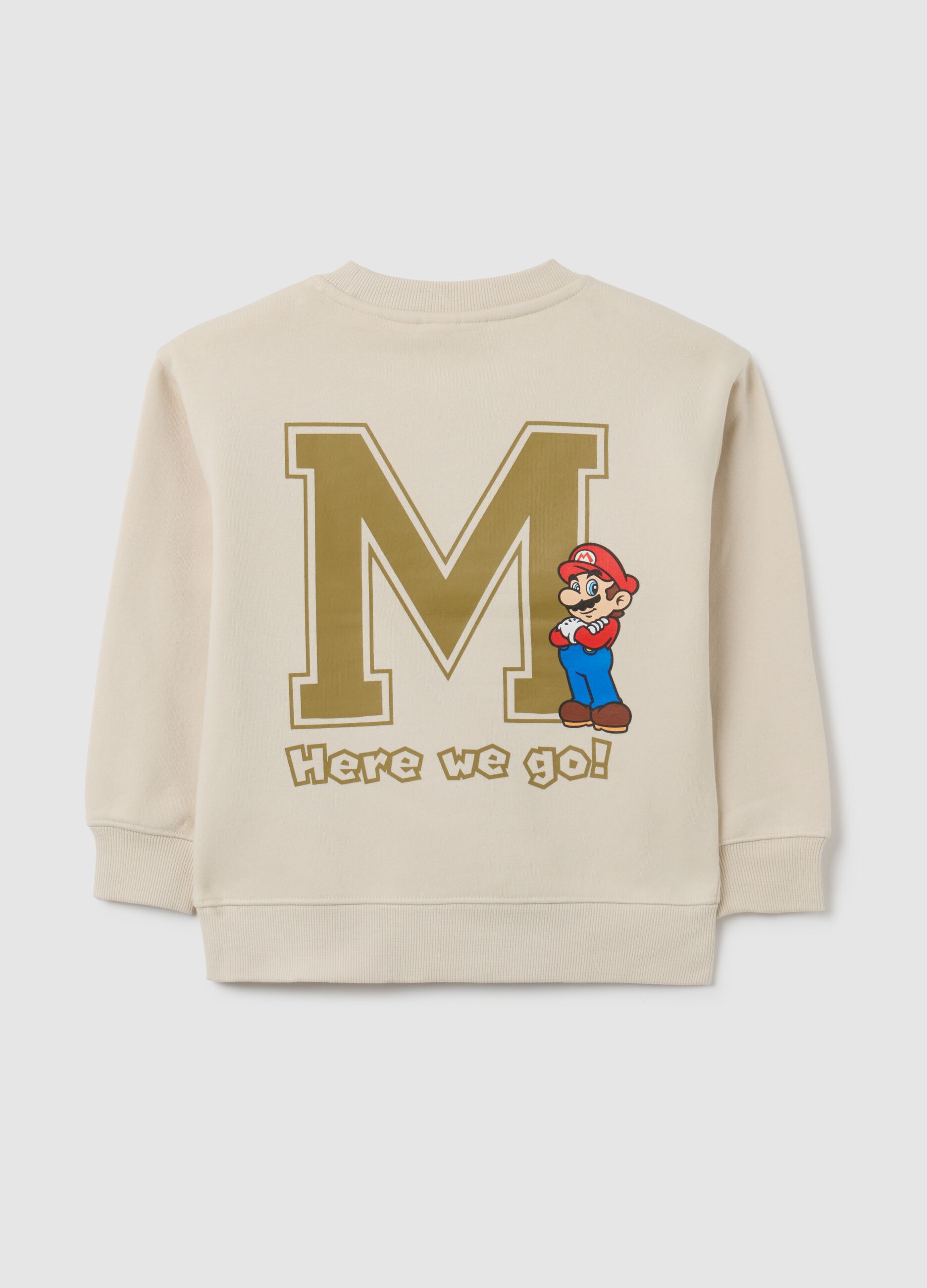 Beige sweatshirt with Super Mario for kids