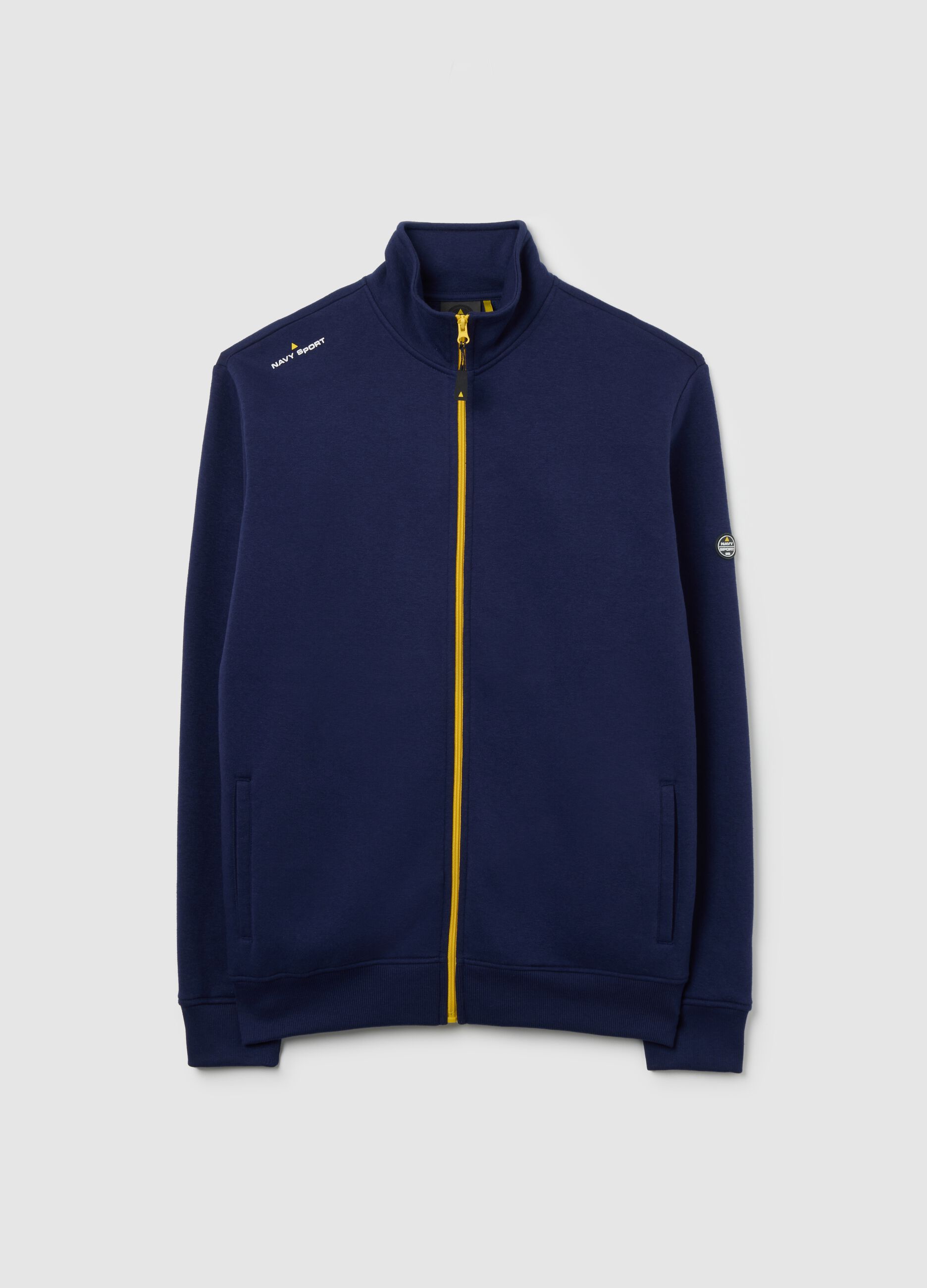 Children's blue cotton blend sweatshirt with zip