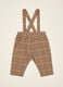 Brown checked cotton-blend trousers with braces_2