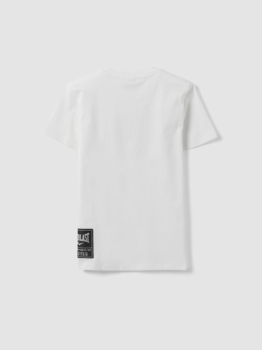 White pure cotton T-shirt with front print, regular fit for boys_5